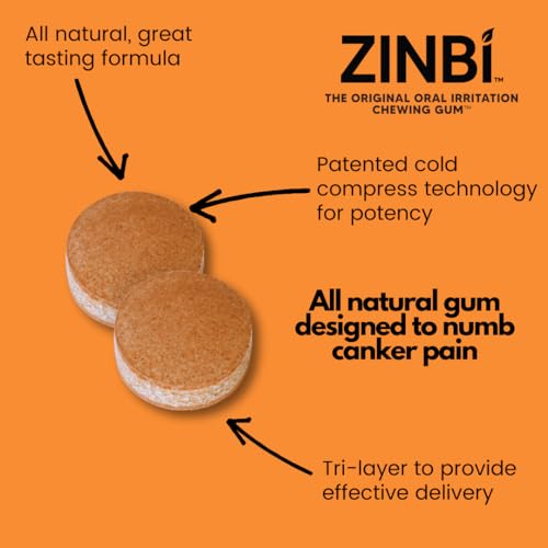ZINBI Canker Sore Treatment Chewing Gum, Mouth Sores Treatment for Ins