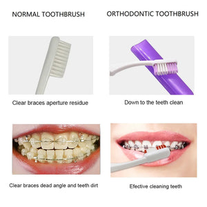 8Pcs/Set Orthodontic Care Kit Toothbrush Kit Dental Oral Care Cleaning Kits Dental Travel Kit with Portable Net Bag
