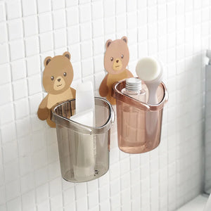 Home Bathroom Accessories Set Toothbrush Holder Toothpaste Storage Rack Wall Mount Toothbrush Cup Rack Toothbrush Stand  Child