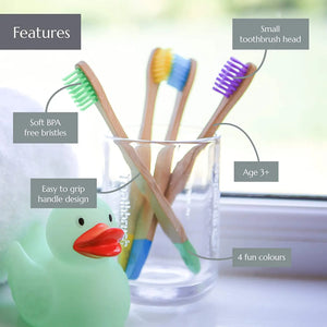 New  Organic Children's Bamboo Toothbrush ten Colors Soft Fibre Bristles Biodegradable Handle Eco Friendly Kids Toothbrushes