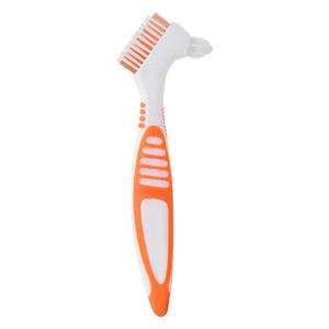 1pc Toothbrush Portable Ergonomic Denture Cleaning Brush Multi-Layered Bristles False Teeth BrushDual Heads Oral Care Tool