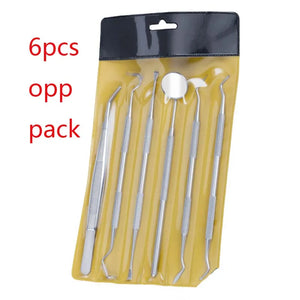6 Pieces/Set Of Oral Dental Care Kit,Stainless Steel Dental Mirror,Tongue Scraper,Tweezers,Tongue Cleaning Improves Oral Hygiene