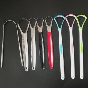 Stainless Steel Tongue Scarper cleaners for oral hygiene gratte langue tounge Scrapper Toothbrush Tongue Scraper Cleaning Brush