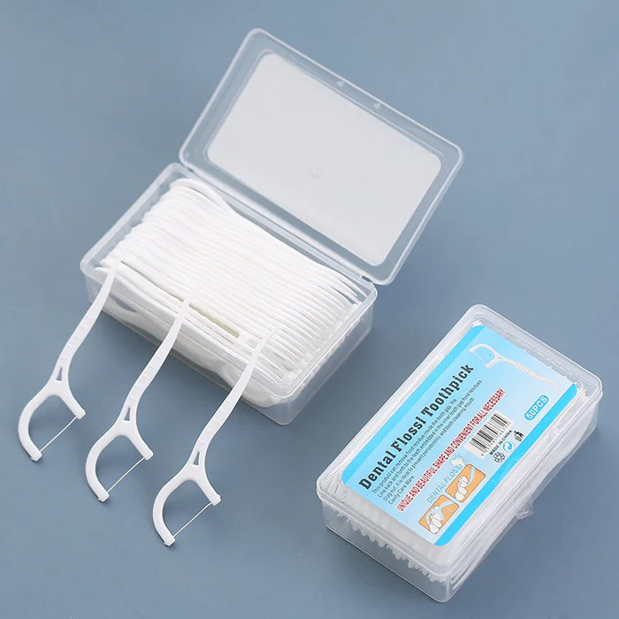 50/100pcs Dental Floss Tooth Cleaning Stick Disposable Interdental Brush Portable Dental Floss Picks Oral Hygiene Care Tool