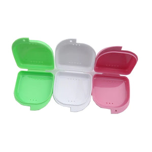 5 Colors 2  pcs Denture Bath Box Case Dental False Teeth Appliance Container Dentures Care Tool Dental Storage