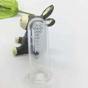 Silicone Pet Finger Toothbrush Super Soft Dog Teeth Clear Rubber Cat Massager Cleaning Tooth Brush Bad Breath Tartar Teeth Care