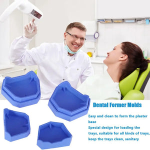 2Pcs 3 Sizes Dental Model Base Set Dental Mold Plaster Base Denture Tray Oral Hygiene Care Dental Lab Former Base Kit dental lab