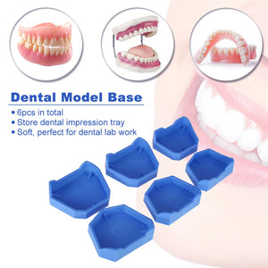 2Pcs 3 Sizes Dental Model Base Set Dental Mold Plaster Base Denture Tray Oral Hygiene Care Dental Lab Former Base Kit dental lab