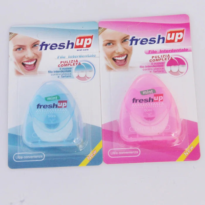 50M Micro wax Peppermint flavor Dental Flosser Interdental Brush Teeth Stick Toothpicks Floss Pick Oral Hygiene clean wire