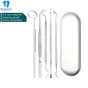Dental Tool Set Mirror Stainless Tooth cleaning tool Mouth Mirror Tweezers Probe Dental Kit Oral Care Dentist Prepare Tool