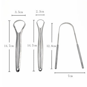 Tongue Scraper Cleaner Adult Surgical Grade Eliminate Bad Breath Stainless Steel Metal Tongue Scarper Brush Dental Scrapper Tool