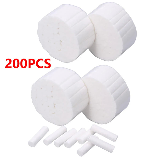 200pcs/4bags  100% Cotton  Dental Cotton Roll Dentist material Teeth Whitening Product Surgical Cotton Rolls High absorbent
