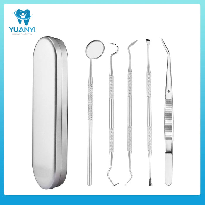 Dental Tool Set Mirror Stainless Tooth cleaning tool Mouth Mirror Tweezers Probe Dental Kit Oral Care Dentist Prepare Tool