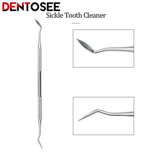 Dentist Clean Tools Dental Mirror Double Probe /sickle /hoe Tooth Cleaner Stainless Steel Dental Tool Products Oral Care Kit
