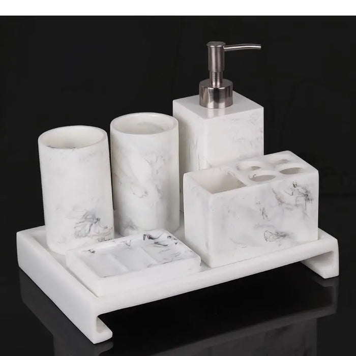 Resin Bathroom Set Lotion Bottle Mouthwash Cups Toothbrush Holder Soap Dishes Creative Home Shampoo Hand Sanitizer Bottles Trays