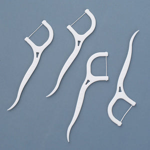 50Pcs/box Disposable Dental Floss Oral Hygiene Pick Stick Flosser Teeth Stain Cleaning Toothpick Interdental Brush For Travel