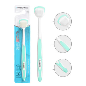 Soft Silicone Tongue Cleaner For Adult Double-sided Tongue Cleaning Tool Reusable Tongue Scraper Brush Oral Hygiene Care Tool