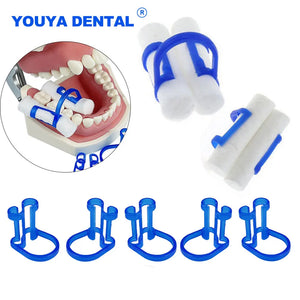 20Pcs Orthodontic Dental Cotton Roll Clip Ortho Plastic Blue Isolator Tool Disposable Cotton Holder Dentist Clinic Lab Supplies