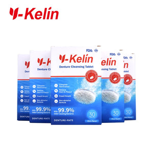 Y-Kelin Denture Cleansing Tablets 150 Tabs+Denture Box+Denture Brush Tooth FalseSoaking And Cleaning Prosthesis