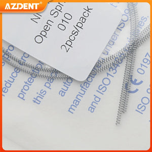 2PCS/Pack AZDENT Dental Orthodontic Open Spring Niti Elastic Coil Springs Size 0.010*180mm 0.012*180mm Dentistry Supplies