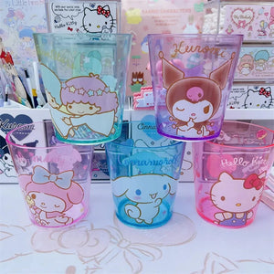 Anime Sanrio Kuromi Water cup Kawaii My Melody milk coffee Cup Anti Fall Transparent Mouthwash Toothbrush storage Children Gift