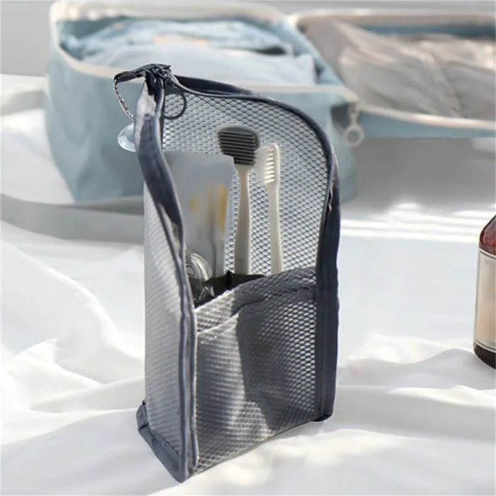 Travel Portable Makeup Brush Toothbrush Toothpaste Storage Bag Case Container Bathroom Accessories