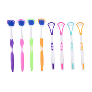 Random 1pcs Tongue Brush Professional Plastic Tongue Tounge Cleaner Scraper Care