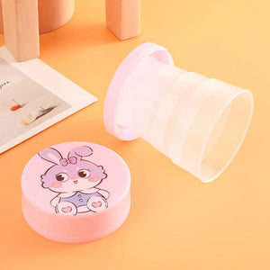 Portable Cup Excellent Material Portable Mouthwash Cup Blue Cartoon Retractable Cup Durable Foldable Mouthwash Cup Easy To Carry
