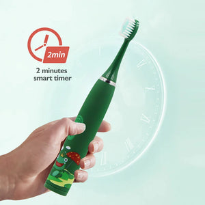 Children Sonic Electric Toothbrush Cartoon Kids With 12pcs Replacement Brush Head Soft Fur Automatic Waterproof Cleaning Brush