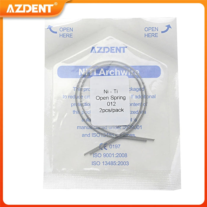 2PCS/Pack AZDENT Dental Orthodontic Open Spring Niti Elastic Coil Springs Size 0.010*180mm 0.012*180mm Dentistry Supplies