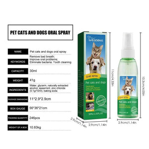 Dog Teeth Cleaning Spray Dog Dental Spray For Healthy Dog Teeth 30ml Dog Breath Freshener To Eliminate Bad Dog Breath & Bad Cat