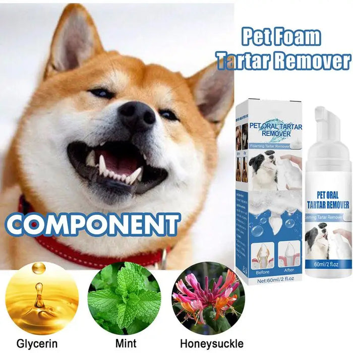 Pets Oral Cleaner Natural Dental Care Solution Foam Remove Calculus Reduce Tartar Plaque Buildup For Cats Dogs Teeth Cleaning