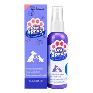 DogTeeth Cleaning Spray OralCare Cats Mouth Fresh RemoveTooth Freshener Deodorant Tartar Oral Stains Care Breath Pet Puppy Z7F0
