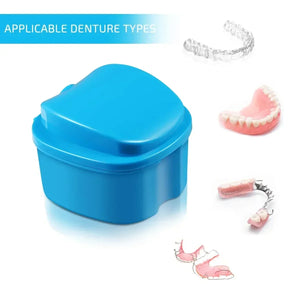 Denture Storage Box Case Denture Brush Set Dental Retainer False Teeth with Strainer denture cups soaking dentures Case
