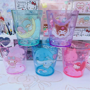 Anime Sanrio Kuromi Water cup Kawaii My Melody milk coffee Cup Anti Fall Transparent Mouthwash Toothbrush storage Children Gift