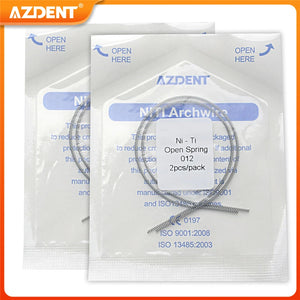 2PCS/Pack AZDENT Dental Orthodontic Open Spring Niti Elastic Coil Springs Size 0.010*180mm 0.012*180mm Dentistry Supplies
