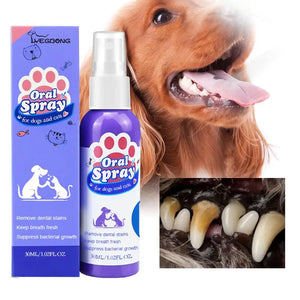 DogTeeth Cleaning Spray OralCare Cats Mouth Fresh RemoveTooth Freshener Deodorant Tartar Oral Stains Care Breath Pet Puppy Z7F0