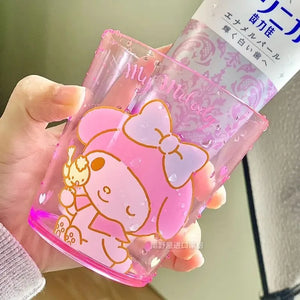 Anime Sanrio Kuromi Water cup Kawaii My Melody milk coffee Cup Anti Fall Transparent Mouthwash Toothbrush storage Children Gift