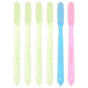 Super Hard 6Pcs Manual Hard Bristles Toothbrushes Stain Cleaning Care ( Random )