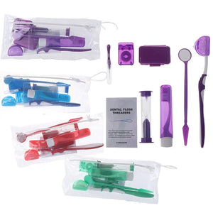 8pcs/set Oral Cleaning Care Dental Teeth Orthodontic Kits Whitening Tool Portable Outdoor Suit Interdental BrushOral Care Tool