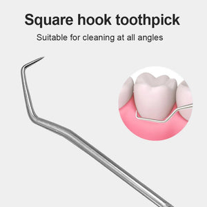 Stainless Steel Toothpick Set Teeth Tartar Cleaning Tools Portable Dental Floss Reusable Dental Floss Oral Hygiene Care