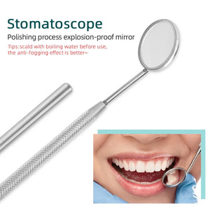3/4/5/6 Dental Mirror Stainless Steel Dental Dentist Prepared Tool Set Probe Tooth Care Kit Instrument Tweezer Hoe Sickle Scaler
