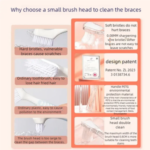 Y-Kelin New Retainer Cleaning Brush Denture Toothbrush Braces Cleaning Brush Orthodontic Braces Cleaner Oral Hygiene Care