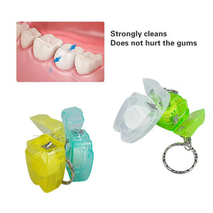 30pcs 15M Dental Floss Keychain Oral Care Flosser Teeth Cleaning Pick Oral Hygiene Health Clean Wire Portable Dental Floss Gifts