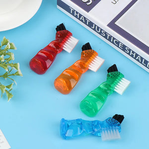 Mini Denture Cleaning Brush Orthodontic Toothbrush Bristles Ergonomic Rubber Handle Multi-Layered Bristles Dentures Toothbrush