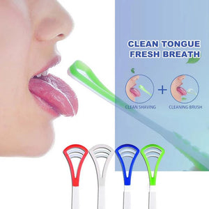 Random 1pcs Tongue Brush Professional Plastic Tongue Tounge Cleaner Scraper Care