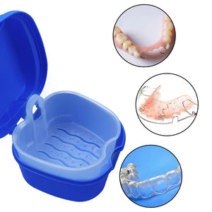 False Teeth Case Dental Retainer Denture Bath Box Mouth Guard Orthodontic Cleaning Artificial Tooth Holder Oral Hygiene Supplies
