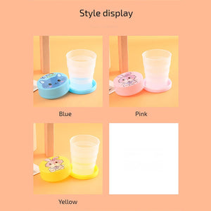 Portable Cup Excellent Material Portable Mouthwash Cup Blue Cartoon Retractable Cup Durable Foldable Mouthwash Cup Easy To Carry