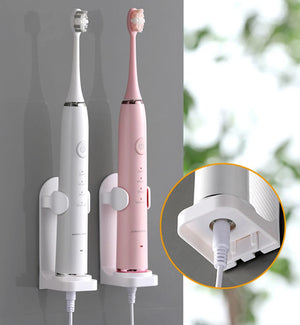 Electric Toothbrush Holder Adapt Wall-Mount Bathroom Space Saving Traceless Toothbrush Organizer Stand Adhesive Rack Accessories