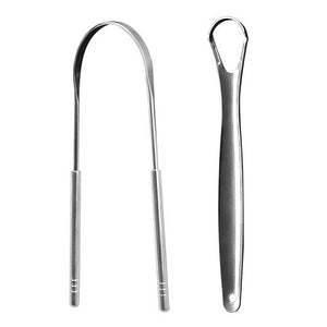 2pcs U Type Tongue Scraper Stainless Steel Oral Tongue Cleaner Brush Cleaning Coated Tongue Toothbrush Oral Hygiene Care Tools
